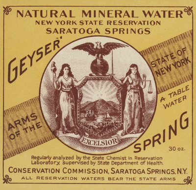 Natuurlijk mineraalwater, New York State Reservation, Saratoga Springs door American School