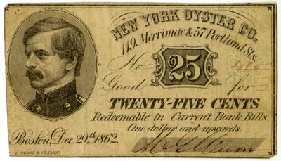 New York Oyster Co., 119 Merrimac & 57 Portland St., 1862 door American School