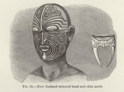 Nieuw-Zeelandse getatoeëerd hoofd en kinmarkering door American School