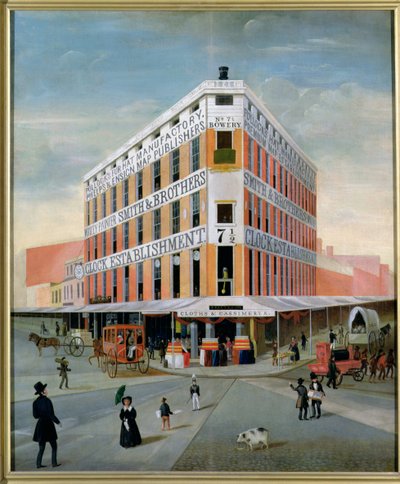 Nr.7 12 Bowery, NYC, ca. 1837-39 door American School