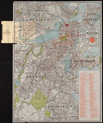 Officiële kaart van Boston door American School