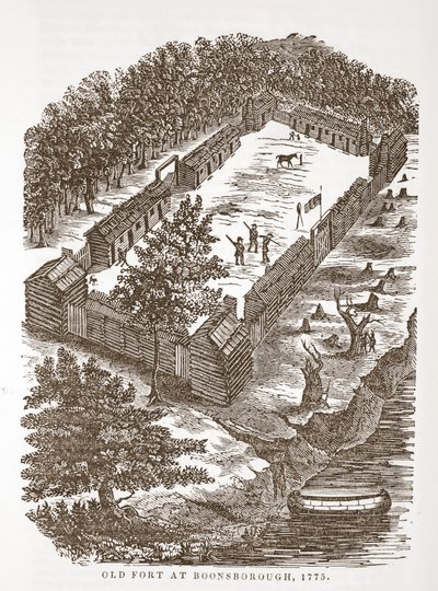 Oude fort in Boonsborough, 1775 door American School