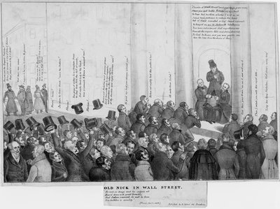 Oude Nick op Wall Street, ca. 1832 door American School