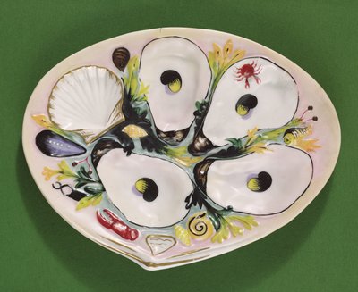 Oesterbord, vervaardigd door Union Porcelain Works, Greenpoint, New York, ca. 1880 door American School