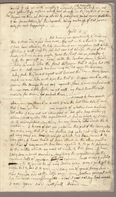 Pagina 3, Brief van Abigail Adams aan John Adams, 31 maart - 5 april 1776 door American School