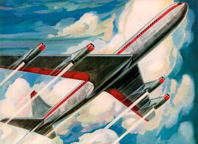 Passagiersvliegtuig dat de Lucht in Zoomt door American School
