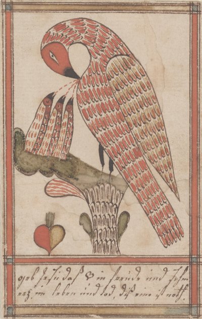 Pelikaan in zijn vroomheid, ca.1800 door American School