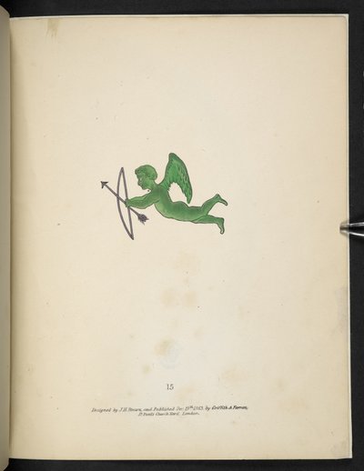 Plaat 15. Groene Cupido-figuur. Spectropia; of, Verrassende spectrale illusies die overal geesten tonen, en van elke kleur, enz. ser. 1. J.H. Brown 1864 door American School