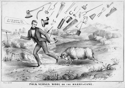 Polk versus wol, of, De Harry-cane, uitgegeven door H R Robinson, New York, 1844 door American School