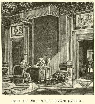 Paus Leo XIII in zijn Privékabinet door American School