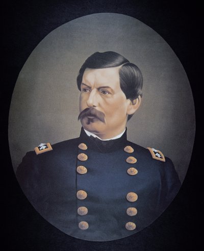 Portret van generaal George B. McClellan door American School