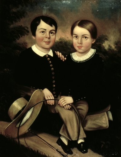Portret van Twee Kinderen door American School