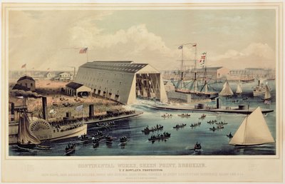 Poster die Continental Works, Greenpoint Brooklyn adverteert, gepubliceerd door Endicott & Co. door American School