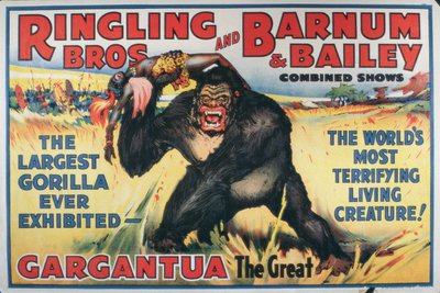 Poster die Gargantua de Grote adverteert bij de 