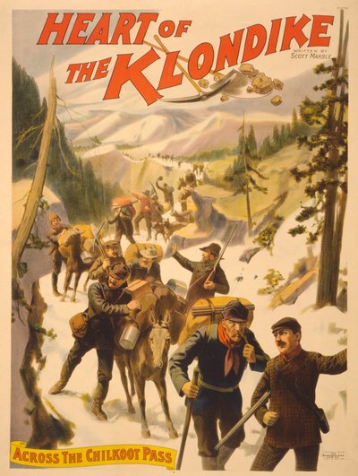 Poster reclame voor Heart of the Klondike door Scott Marble, 1897 door American School
