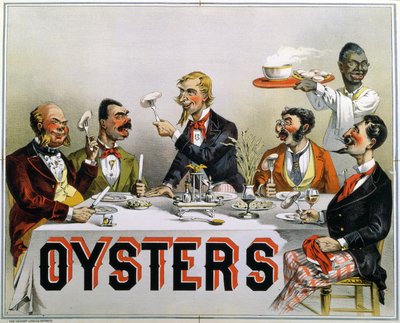 Poster die Oesters adverteert door American School