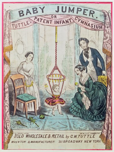 Poster die de Baby Jumper of Tuttes Patent Infant Gym adverteert, uitgegeven door W.J. Dailey door American School