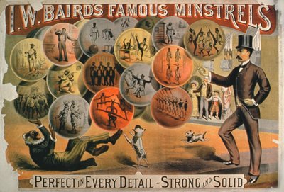 Poster voor I. W. Bairds beroemde minstrelen door American School