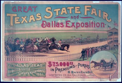 Poster voor de Texas State Fair en Dallas Exposition van 1890 door American School
