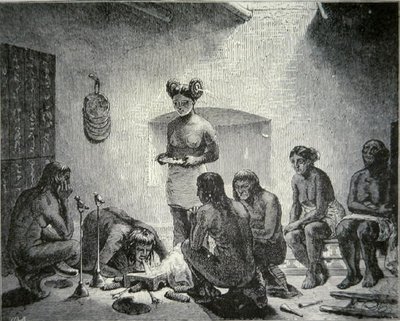 Bidden voor Regen, ca. 1880 (gravure) door American School