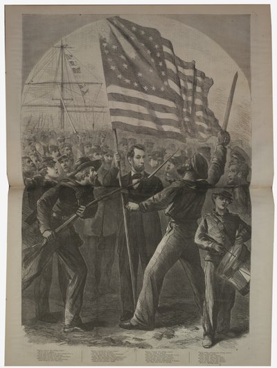 President Lincoln betrokken bij de Slag om Fort Stevens, illustratie uit "Harper