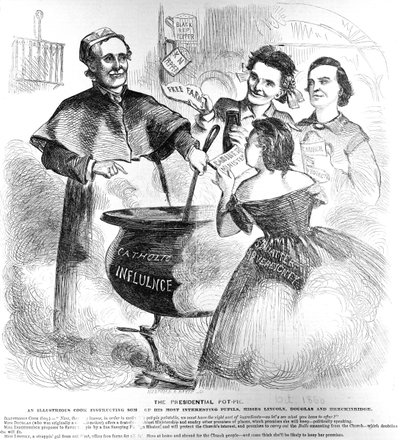 Presidentiële Pot Pie, uit Frank Leslies Budget of Fun, 1 oktober 1860 door American School