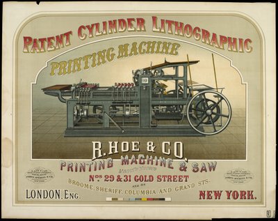 R. Hoe & Co. Drukmachine & zaagfabrikanten door American School