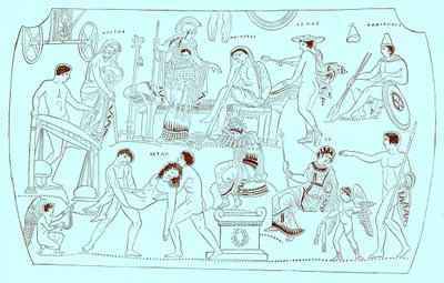 Losgeld van Hektor, illustratie uit History of Greece door Victor Duruy, gepubliceerd 1890 door American School
