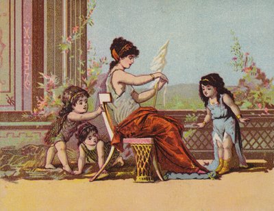 Romeinse dame en kinderen door American School