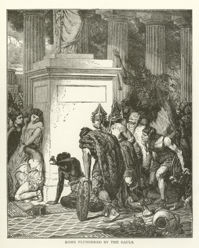Rome geplunderd door de Galliërs door American School