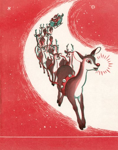 Rudolph het Roodneuzige Rendier leidt de Slee van de Kerstman door American School