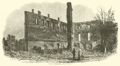 Ruïnes van Chambersburg, het stadhuis, september 1864 door American School