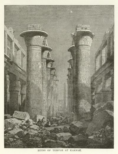 Ruïnes van de tempel in Karnak door American School