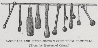 Zandzakken en Slung-Shots genomen van criminelen (litho) door American School
