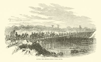De brug over de Pearl River redden, april 1863 door American School