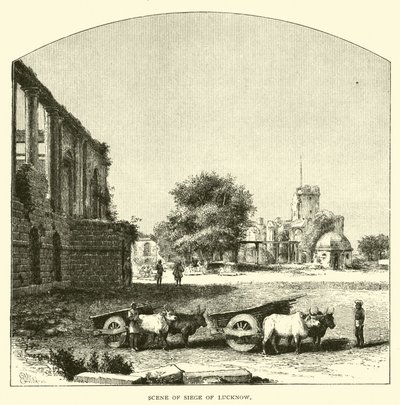 Scène van het Beleg van Lucknow door American School