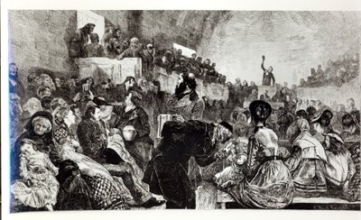 Dienst in de Mormon Tabernakel in Salt Lake City, 1871 door American School