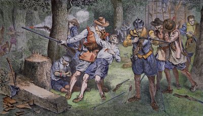 Nederzetting van Jamestown, Virginia in 1607 door American School