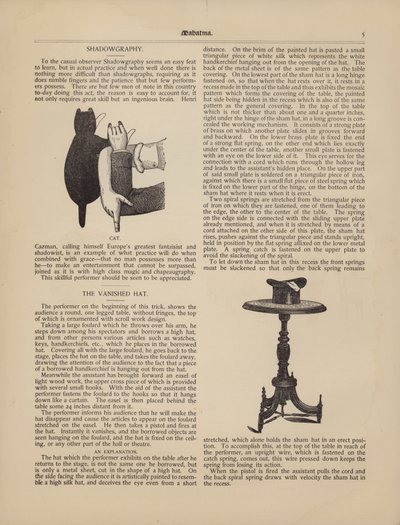 Schaduwkunst, De Kat, De Verdwenen Hoed door American School