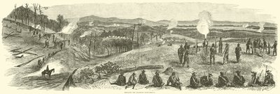 Beschieting van de spoorweg bij Resaca, mei 1864 door American School