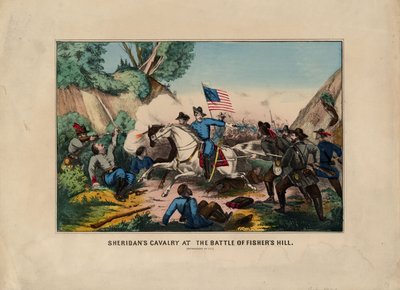 Sheridans cavalerie bij de Slag van Fishers Hill (Shenandoah Valley) door American School