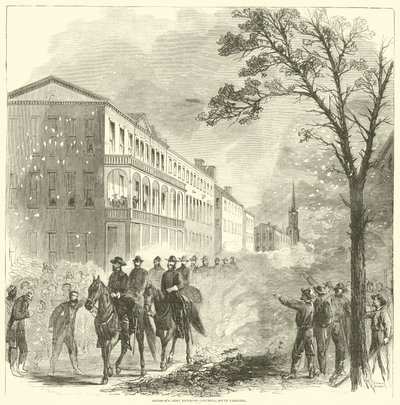 Shermans leger betreedt Columbia, South Carolina, februari 1865 door American School