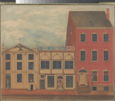 Winkel en magazijn van Duncan Phyfe aan Fulton Street in New York City door American School