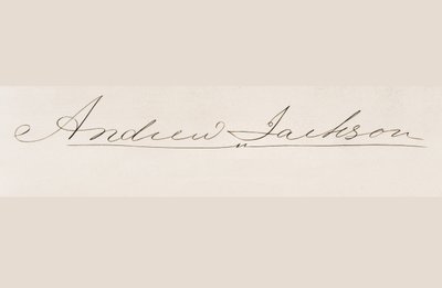 Handtekening van Andrew Jackson door American School