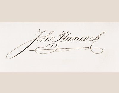 Handtekening van John Hancock door American School