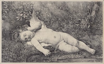 Sleeping Love, handelskaart voor Godey