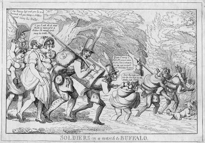 Soldaten op mars naar Buffalo, 1813 door American School