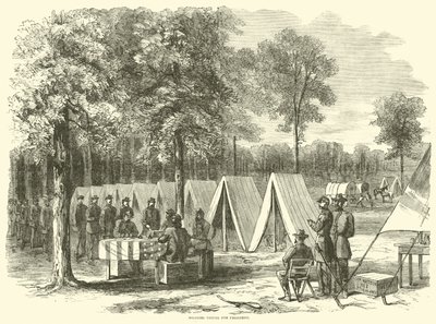 Soldaten stemmen voor president, september 1864 door American School