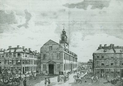 Zuidwestelijke Aanblik van Het Oude Staatshuis, Boston, 1881 door American School