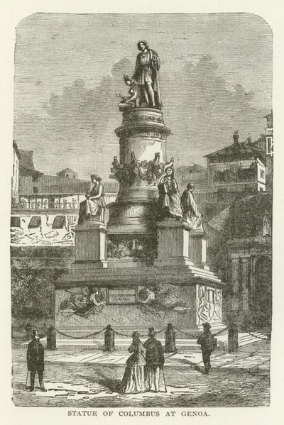 Standbeeld van Columbus in Genua door American School